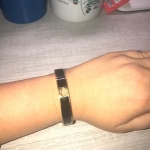 Kate spade black and gold spade bracelet